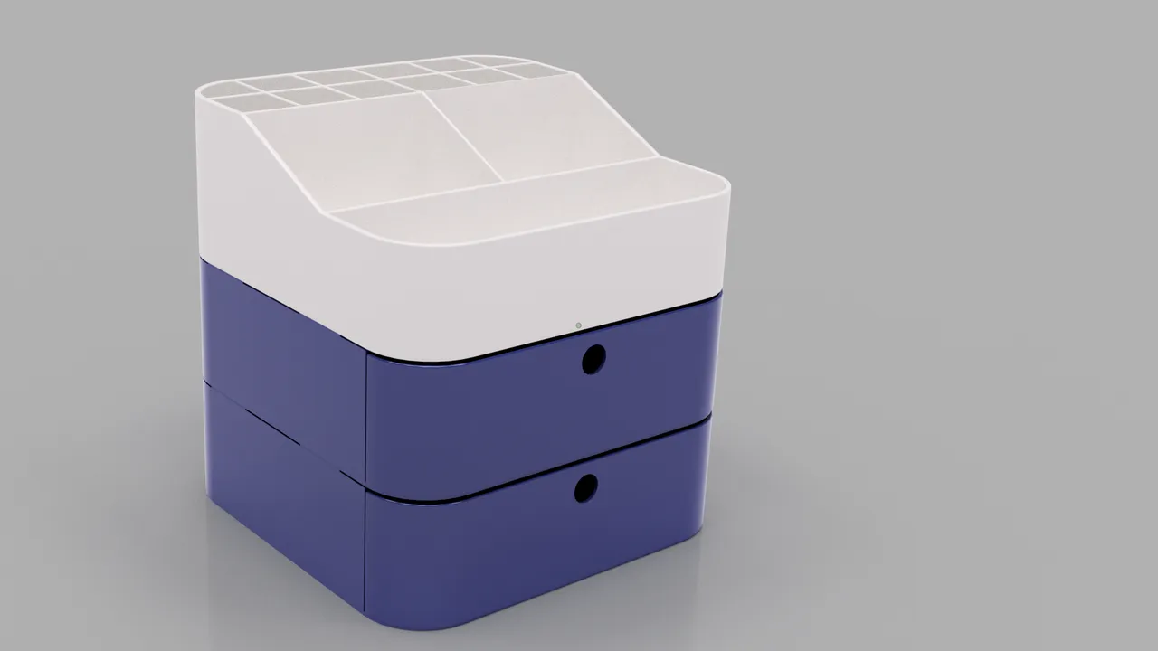 Organizer na Kosmetyki 3D | Modułowy | Biało-Czarny | 2 Szuflady - zdjęcie 5