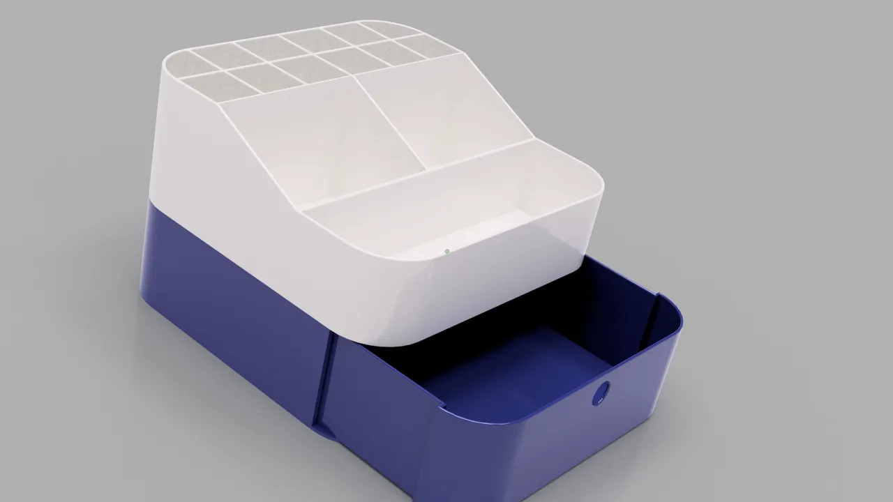 Organizer na Kosmetyki 3D | Modułowy | Biało-Czarny | 2 Szuflady - zdjęcie 6